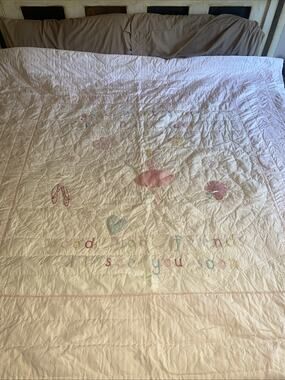 Simply Shaggy Chic Applique Embroidered Quilt Bedspread 84”x 84” Girl’s Princess